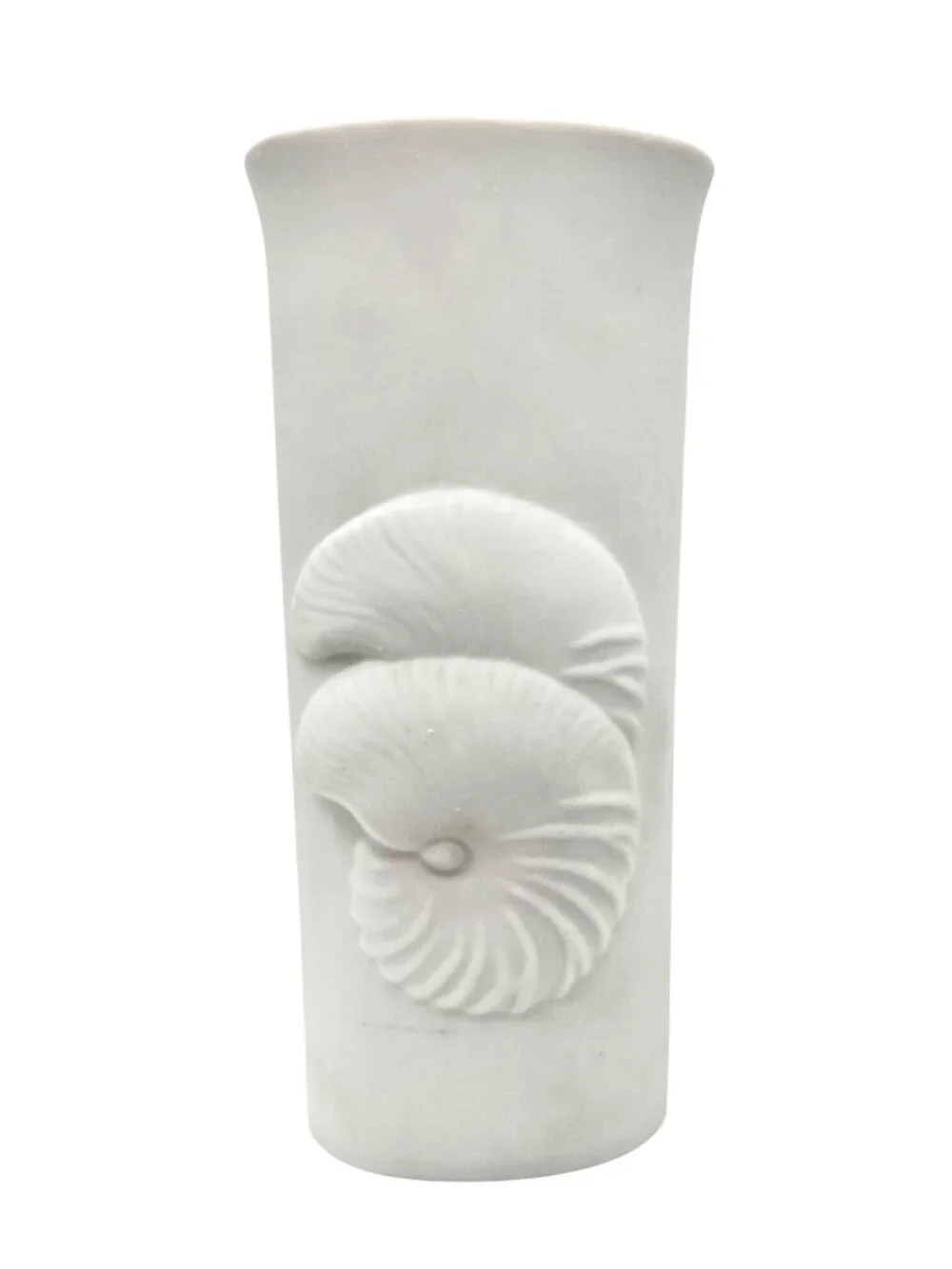 Matte White Nautilus Shell Rosenthal Style Vase Coastal Beach Nautical 8.5" H - Picture 4 of 8